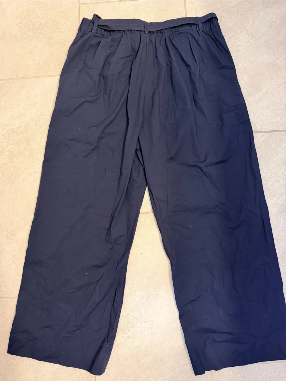 J. Crew Navy Paperbag Waist pants with Tie